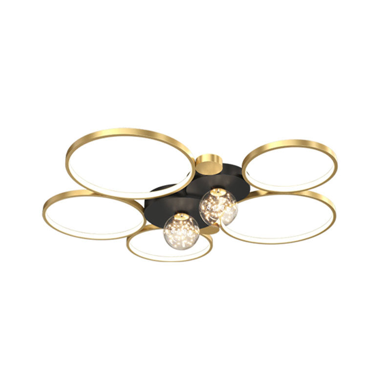 Ronde schaduw multi-lights inbouw moderne inbouw plafondverlichtingsarmatuur in goud