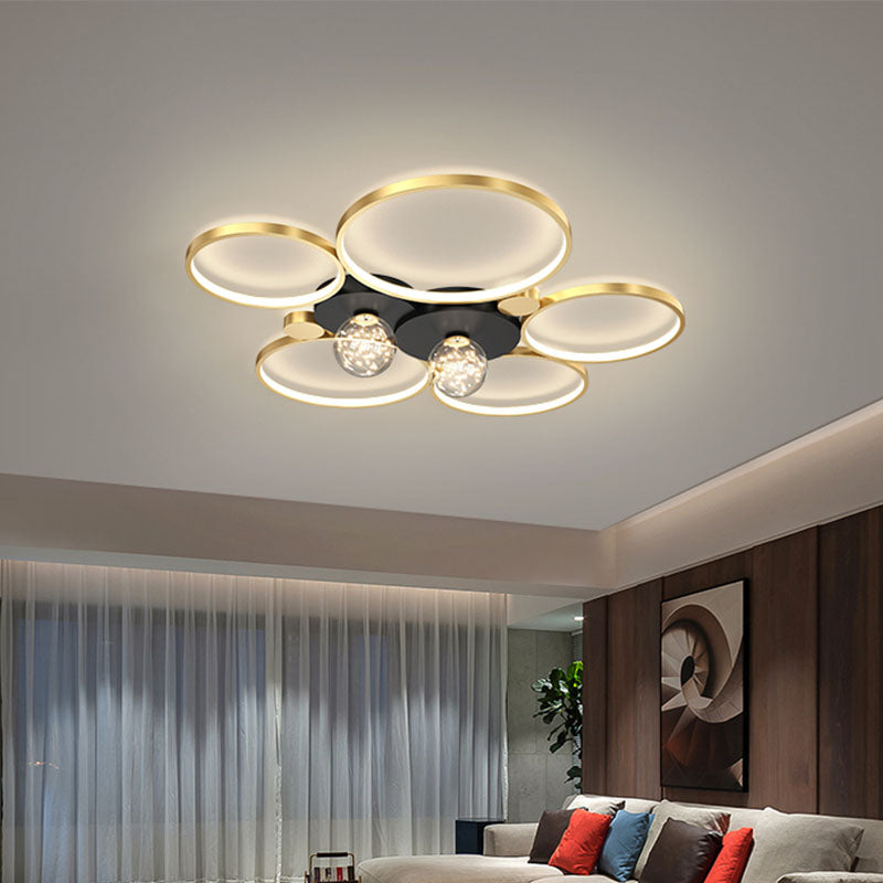 Ronde schaduw multi-lights inbouw moderne inbouw plafondverlichtingsarmatuur in goud