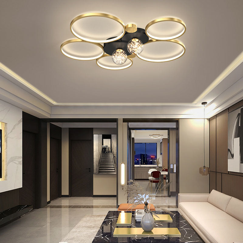 Ronde schaduw multi-lights inbouw moderne inbouw plafondverlichtingsarmatuur in goud