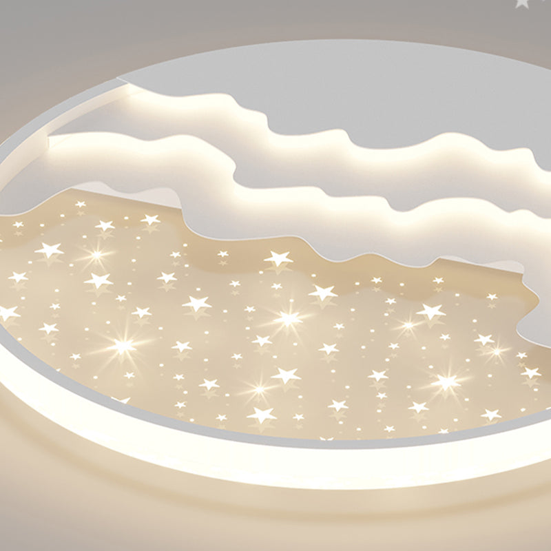 Luminaire de plafond encastré de style moderne à 1 ampoule à abat-jour rond en blanc