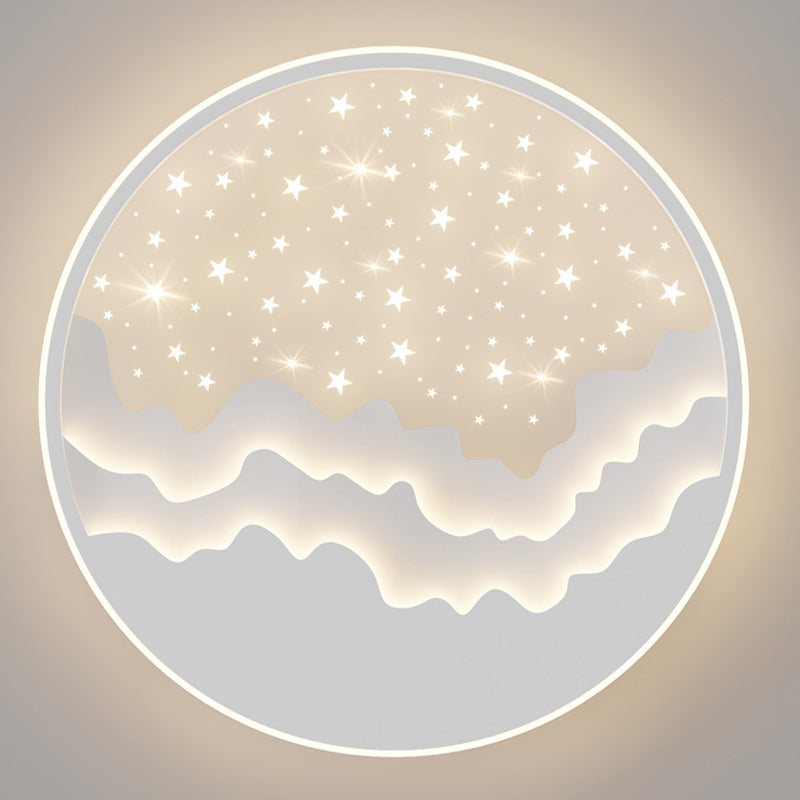 Luminaire de plafond encastré de style moderne à 1 ampoule à abat-jour rond en blanc
