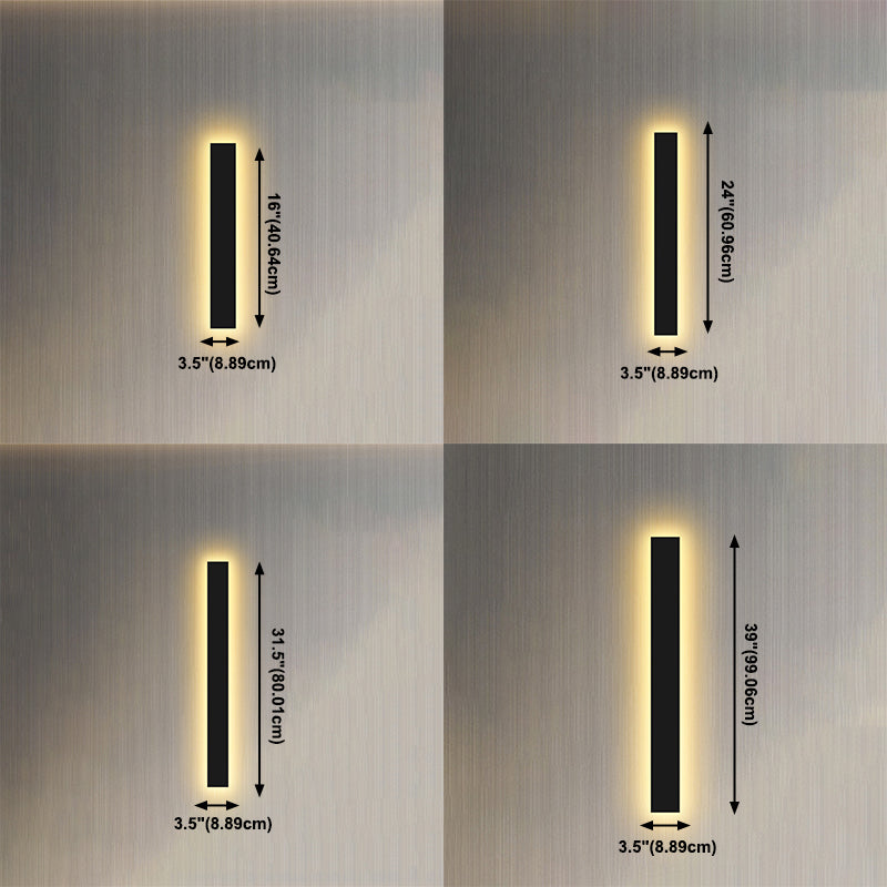 Strip Shade Wall Lighting Modern Simple Style Metal 1 Lights Sconce Lamp for Bedroom TV Background