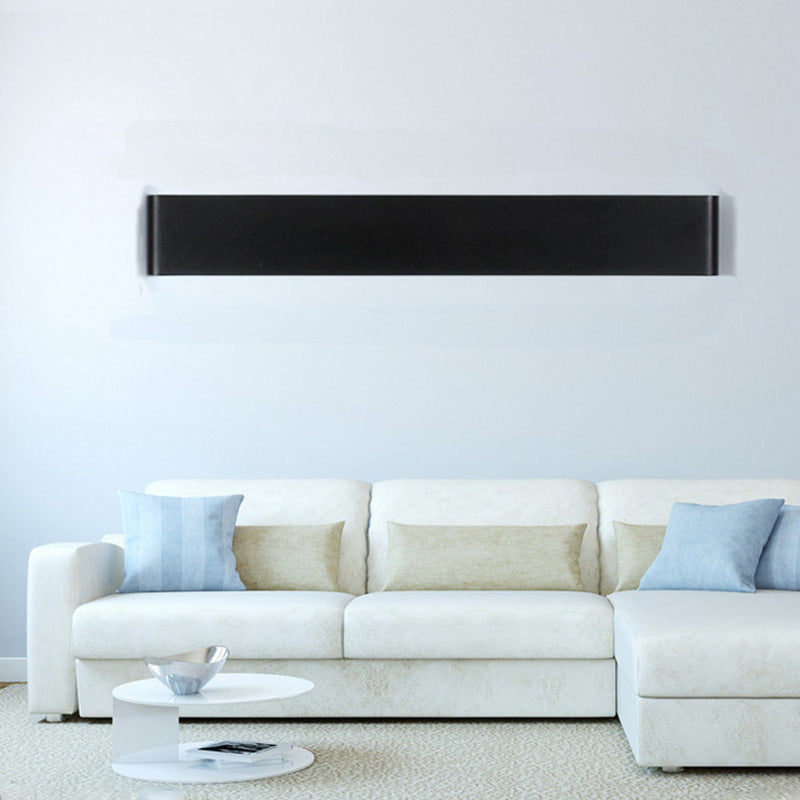 MODERNE SEMPLE SIMPLE RECTANGULAIRE LIGNE CHAPE MUR MONDE ALUMINUM 1 Appliques légères pour le devant du miroir.