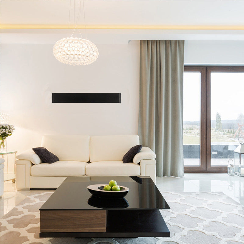 MODERNE SEMPLE SIMPLE RECTANGULAIRE LIGNE CHAPE MUR MONDE ALUMINUM 1 Appliques légères pour le devant du miroir.