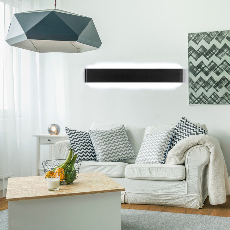 MODERNE SEMPLE SIMPLE RECTANGULAIRE LIGNE CHAPE MUR MONDE ALUMINUM 1 Appliques légères pour le devant du miroir.