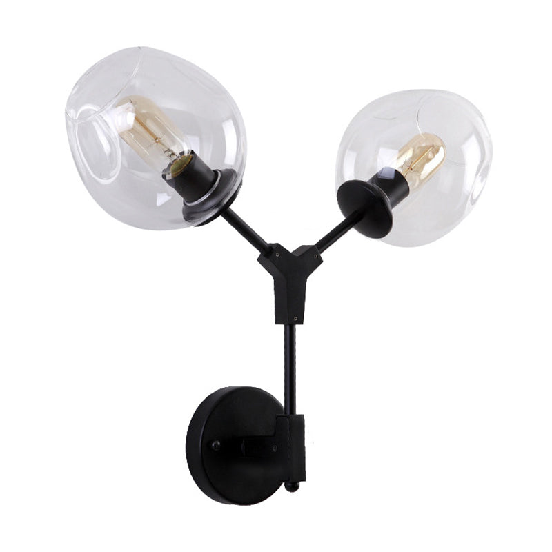 Fissature a parete geometriche a 2 luci lampada da parete in metallo moderno