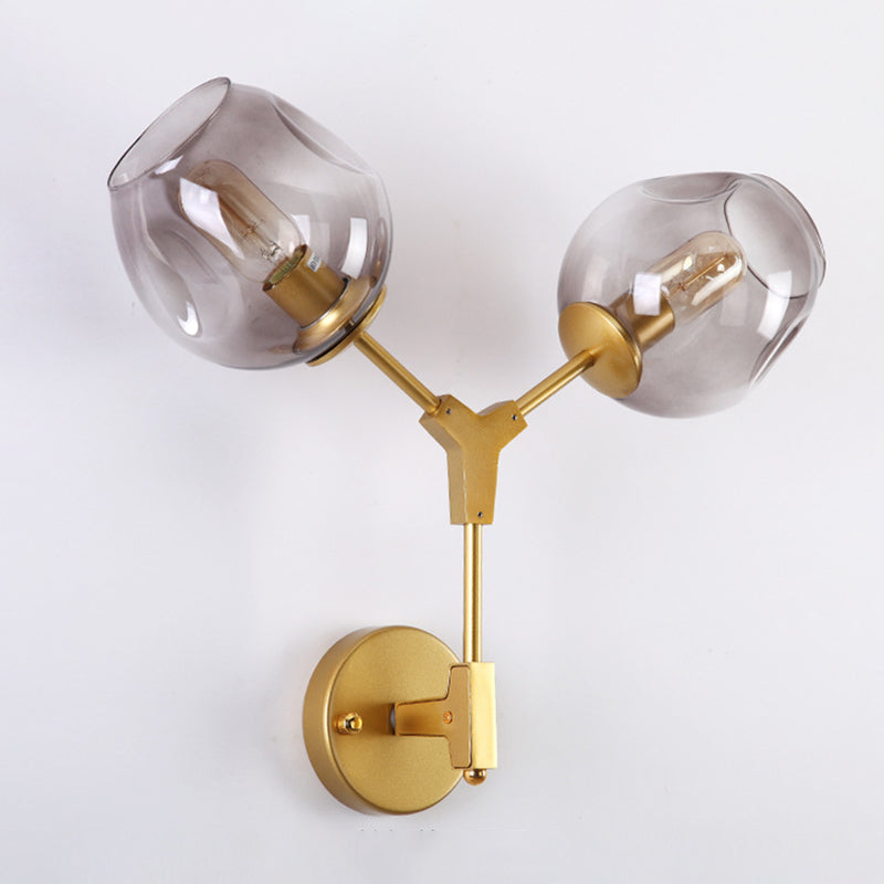 Fissature a parete geometriche a 2 luci lampada da parete in metallo moderno