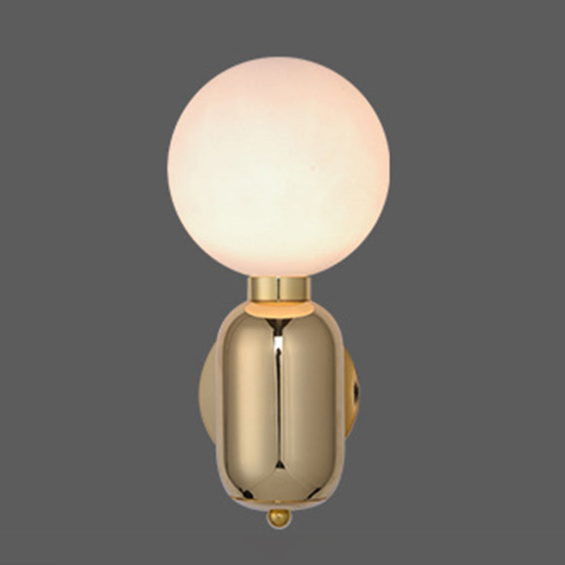 1-leichte Globus Wandlampenleuchten moderne Metallwandmontageleuchte mit Glasschatten
