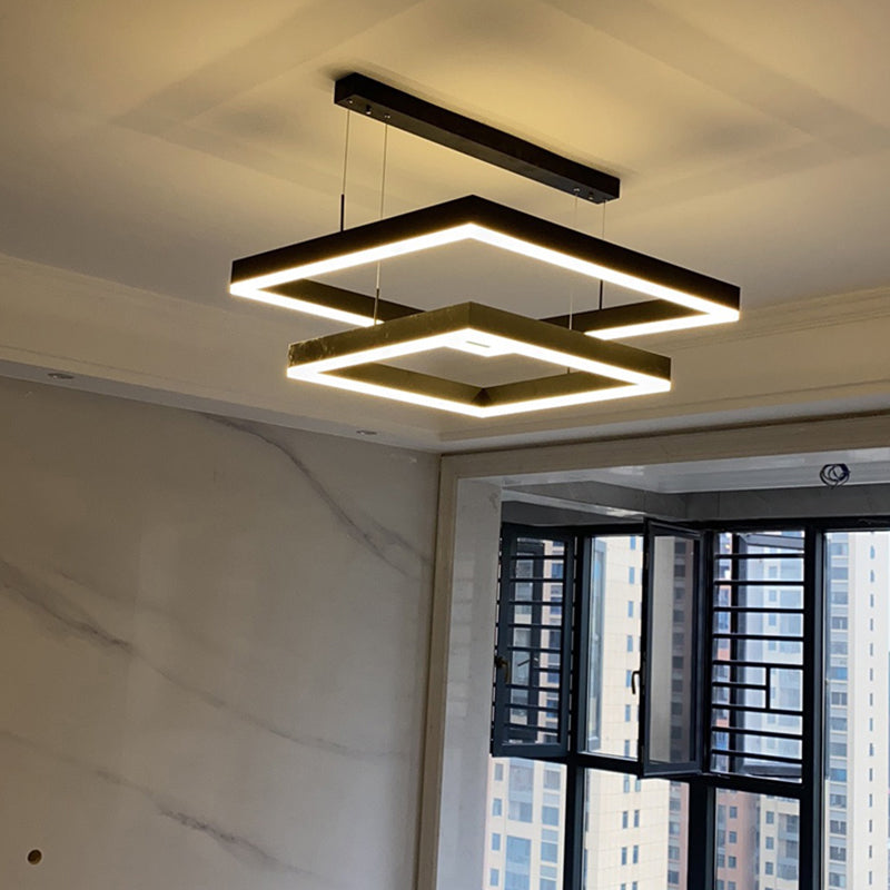 Meerdere vierkanten kroonluchter verlichtingsarmaturen moderne boerderij kroonluchters voor woonkamer