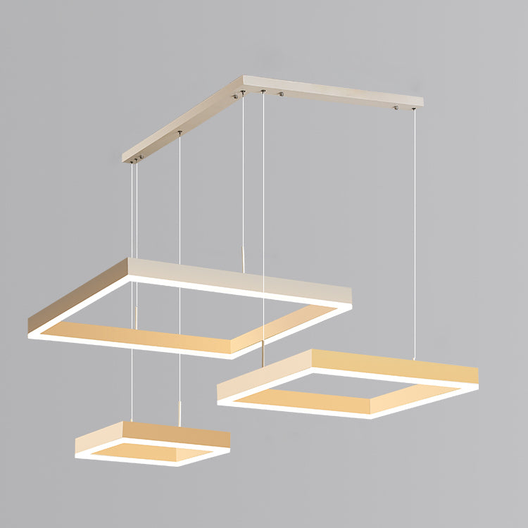 Moderne verlichting kroonluchters Meerdere vierkanten Opgeslepen verlichtingsarmaturen voor woonkamer