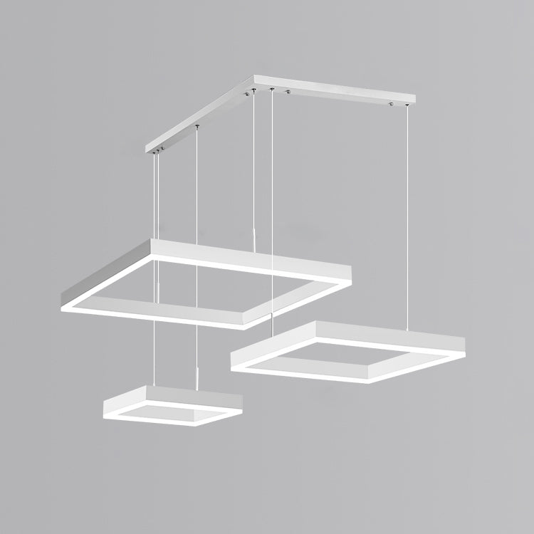 Moderne verlichting kroonluchters Meerdere vierkanten Opgeslepen verlichtingsarmaturen voor woonkamer