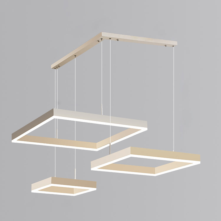 Moderne verlichting kroonluchters Meerdere vierkanten Opgeslepen verlichtingsarmaturen voor woonkamer