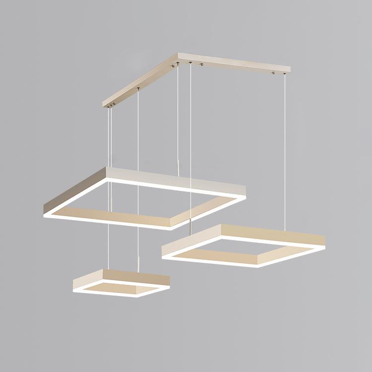 Moderne verlichting kroonluchters Meerdere vierkanten Opgeslepen verlichtingsarmaturen voor woonkamer