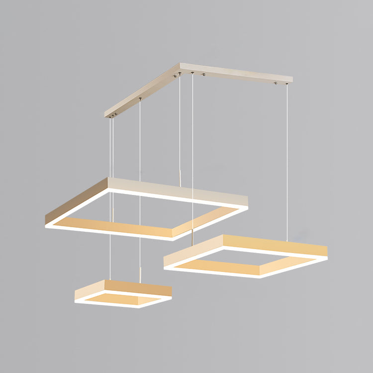 Moderne verlichting kroonluchters Meerdere vierkanten Opgeslepen verlichtingsarmaturen voor woonkamer