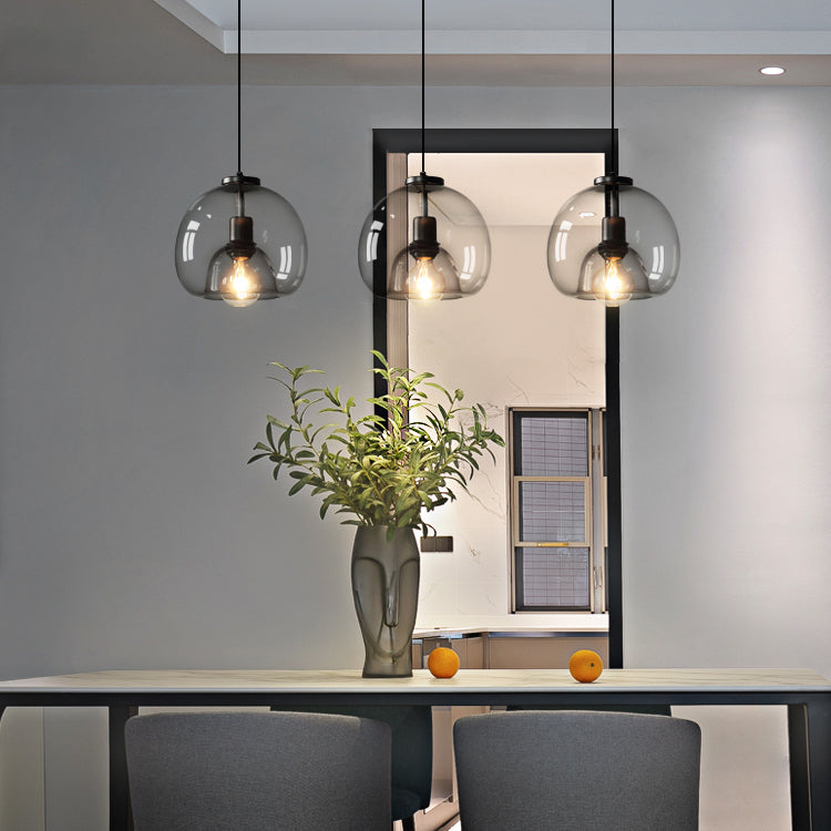 Clear Glass Hanging Light Fixtures, Nordic Simple Style Cluster Pendant Light for Indoor