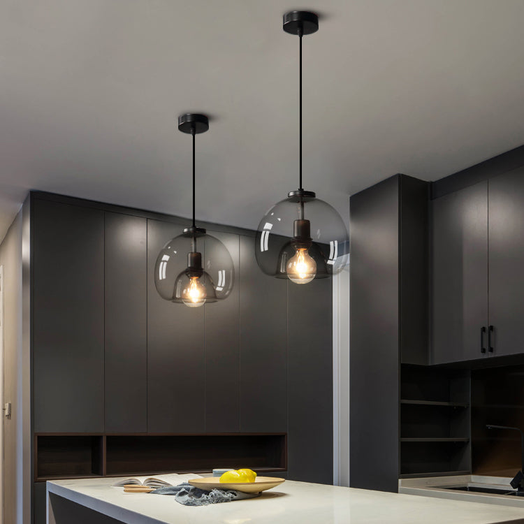 Clear Glass Hanging Light Fixtures, Nordic Simple Style Cluster Pendant Light for Indoor