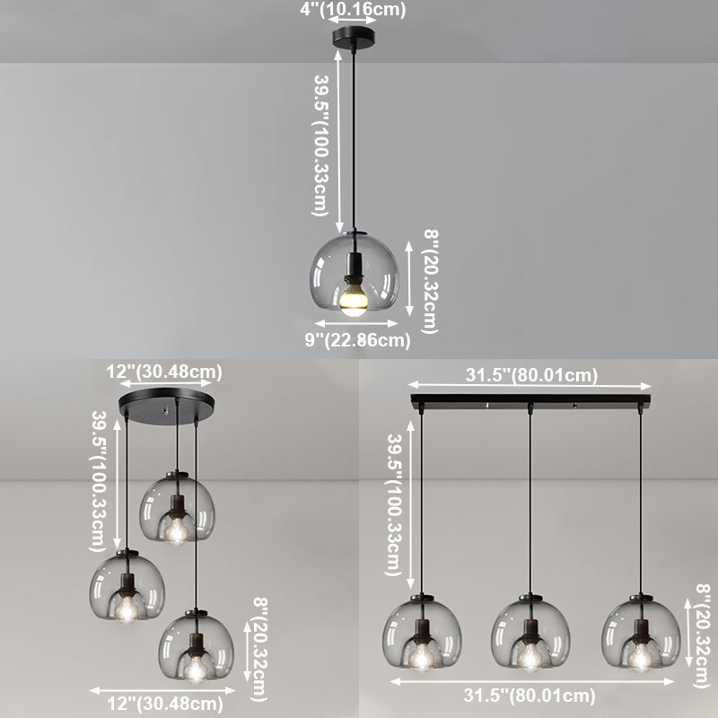 Clear Glass Hanging Light Fixtures, Nordic Simple Style Cluster Pendant Light for Indoor