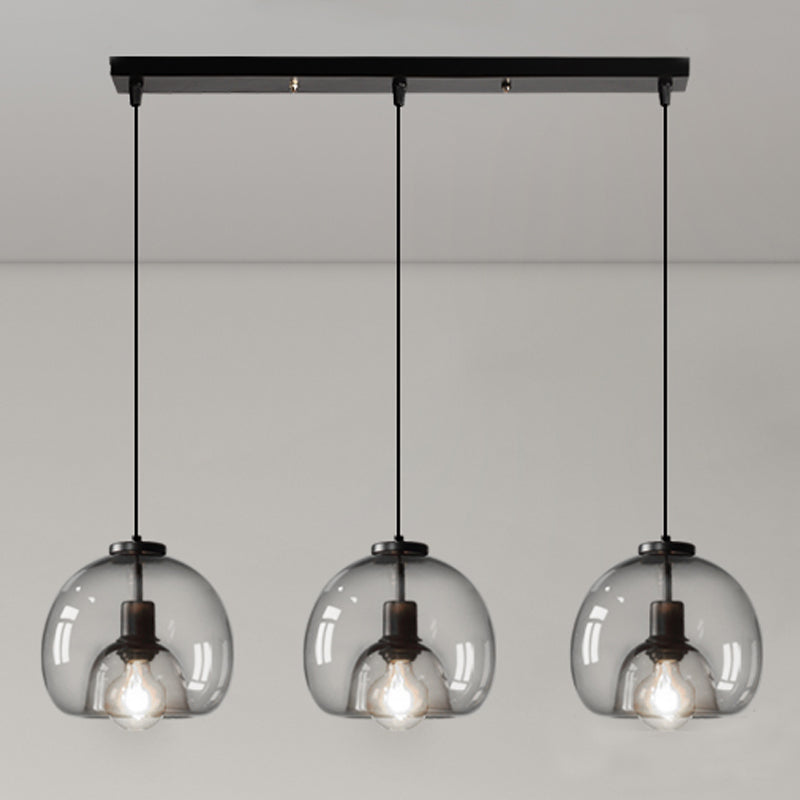 Clear Glass Hanging Light Fixtures, Nordic Simple Style Cluster Pendant Light for Indoor