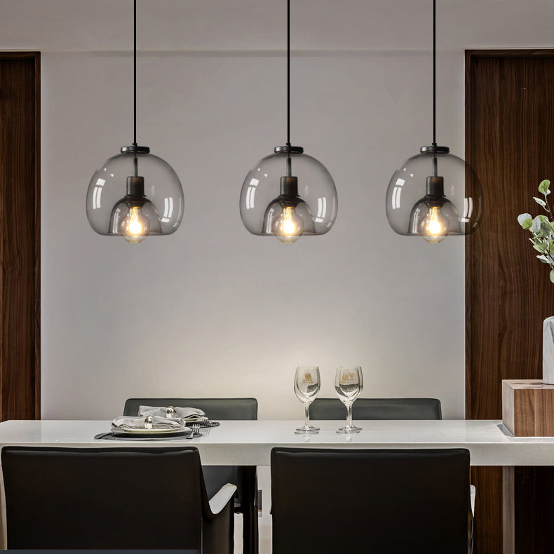 Clear Glass Hanging Light Fixtures, Nordic Simple Style Cluster Pendant Light for Indoor