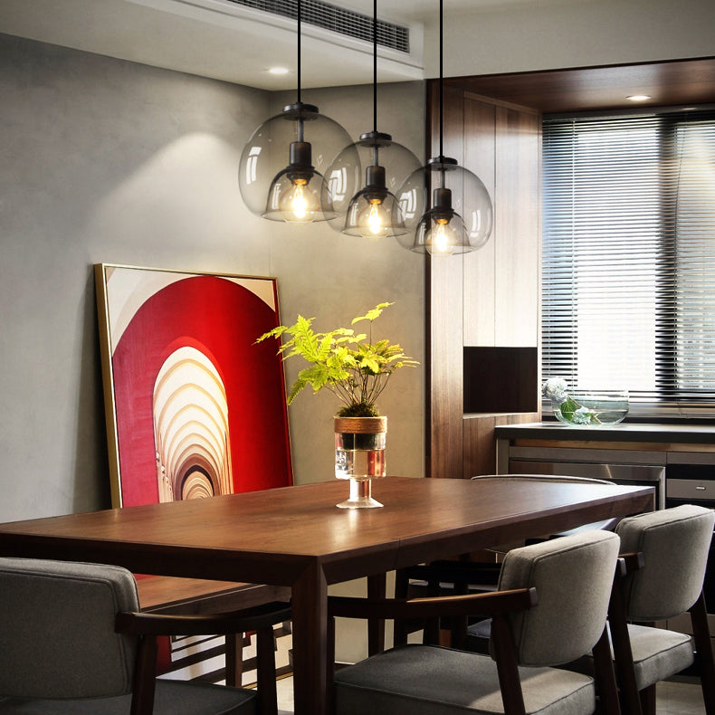 Clear Glass Hanging Light Fixtures, Nordic Simple Style Cluster Pendant Light for Indoor