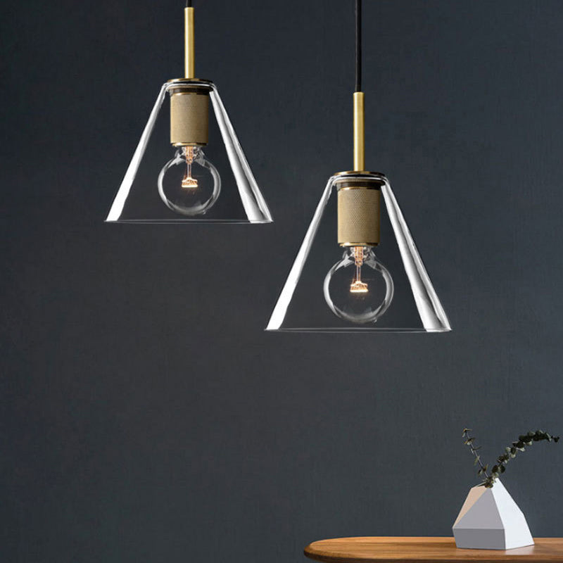 Nordisch einfache Innenheizpendelleuchte, klares Glas 1-Licht-Anhängerbeleuchtung