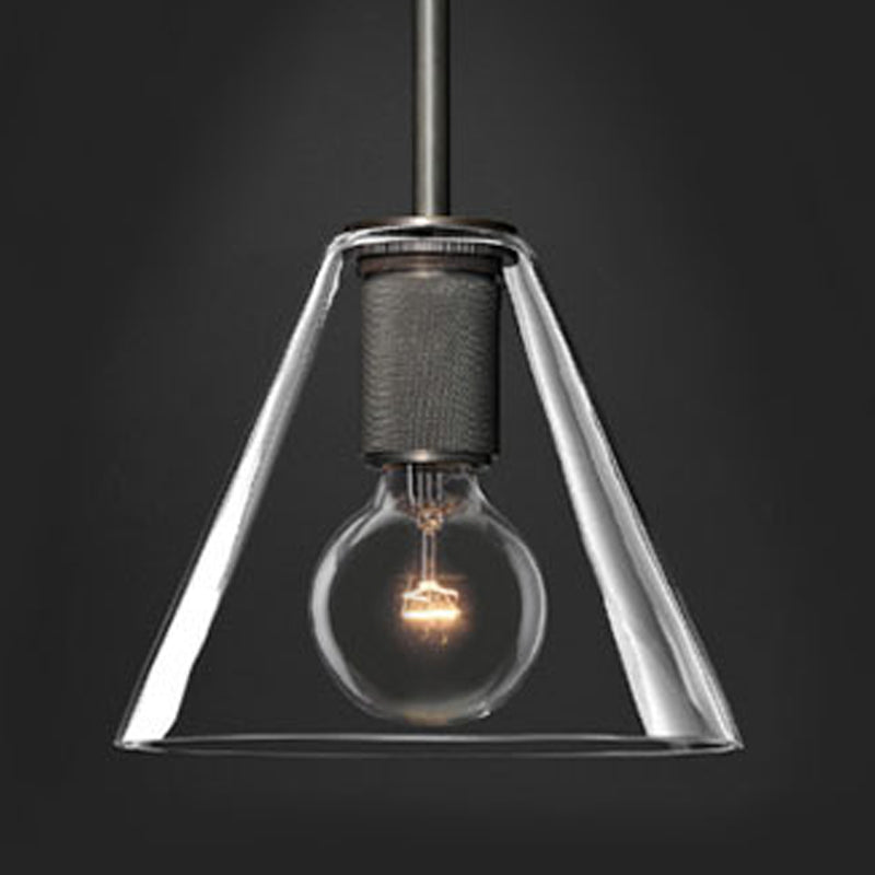 Nordisch einfache Innenheizpendelleuchte, klares Glas 1-Licht-Anhängerbeleuchtung