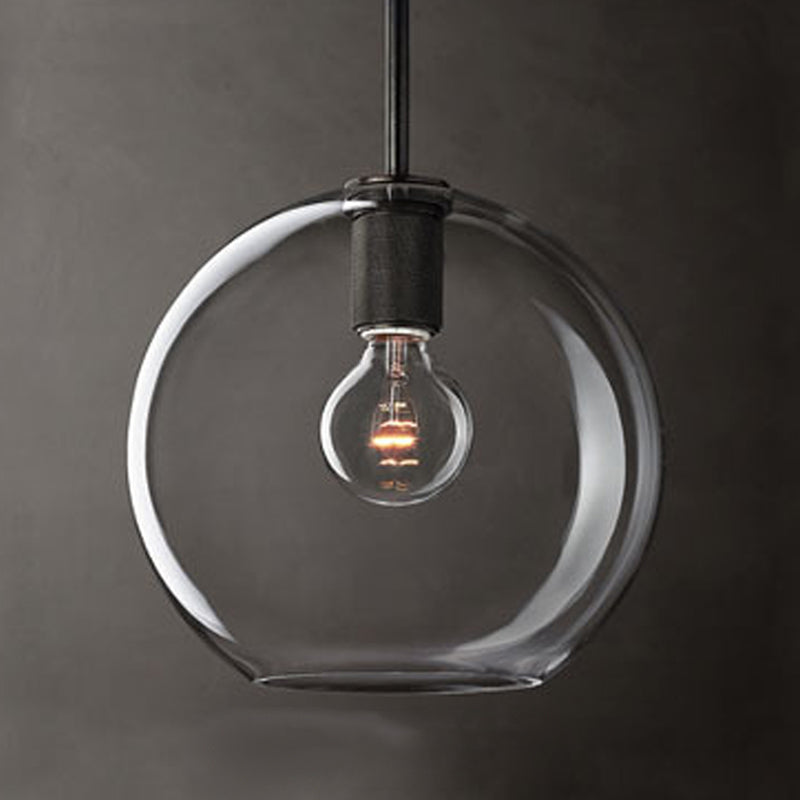 Nordisch einfache Innenheizpendelleuchte, klares Glas 1-Licht-Anhängerbeleuchtung