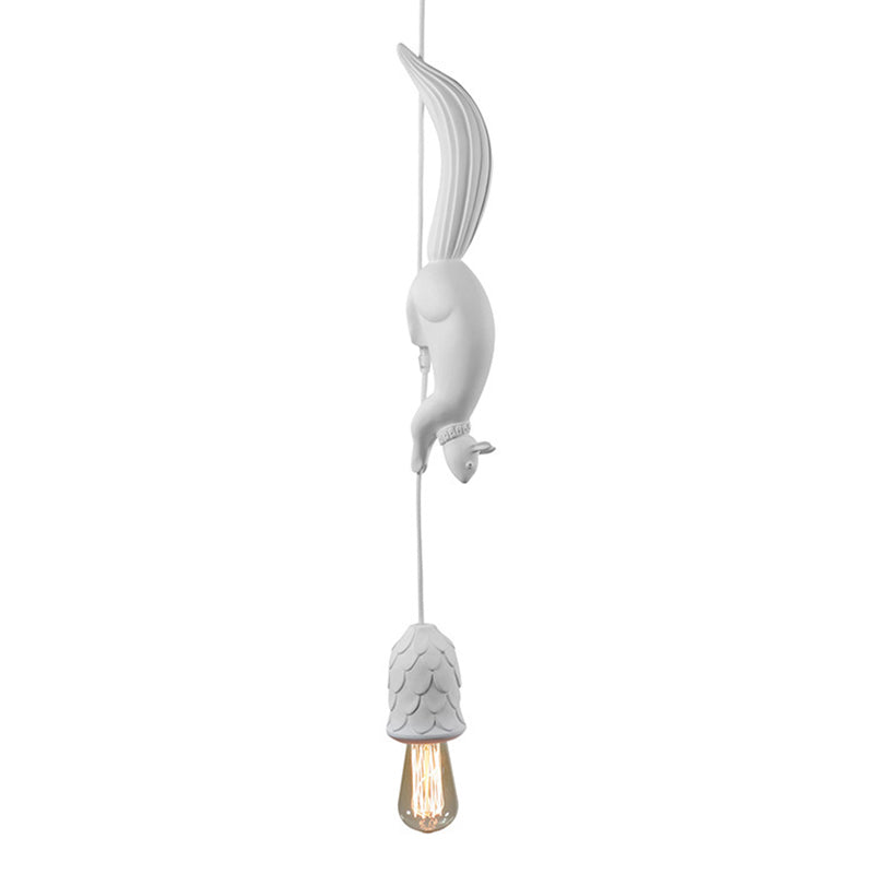 Modern Squirrel Top Pendant Light, Minimalist Plastic Hanging Lamp for Bedroom