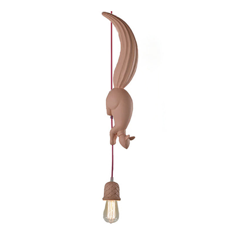 Modern Squirrel Top Pendant Light, Minimalist Plastic Hanging Lamp for Bedroom