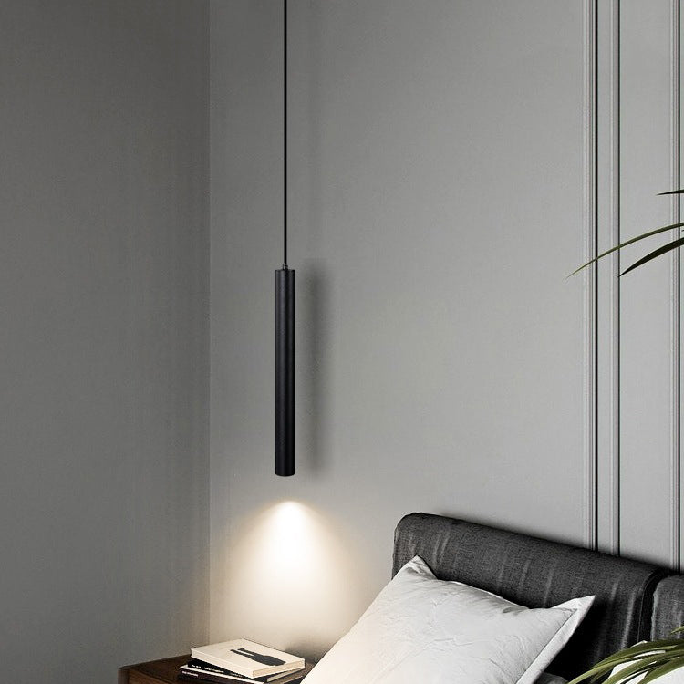 Nordische moderne minimalistische Linie Pendelleisen Iron 1 Licht in Schwarz für Wohnzimmer Hintergrund Wand