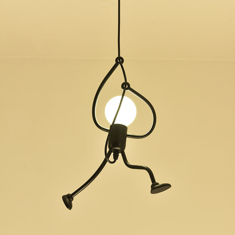 1-Light Pendant Ceiling Lights Industrial Metal Multi Pendant Light Fitting in Black