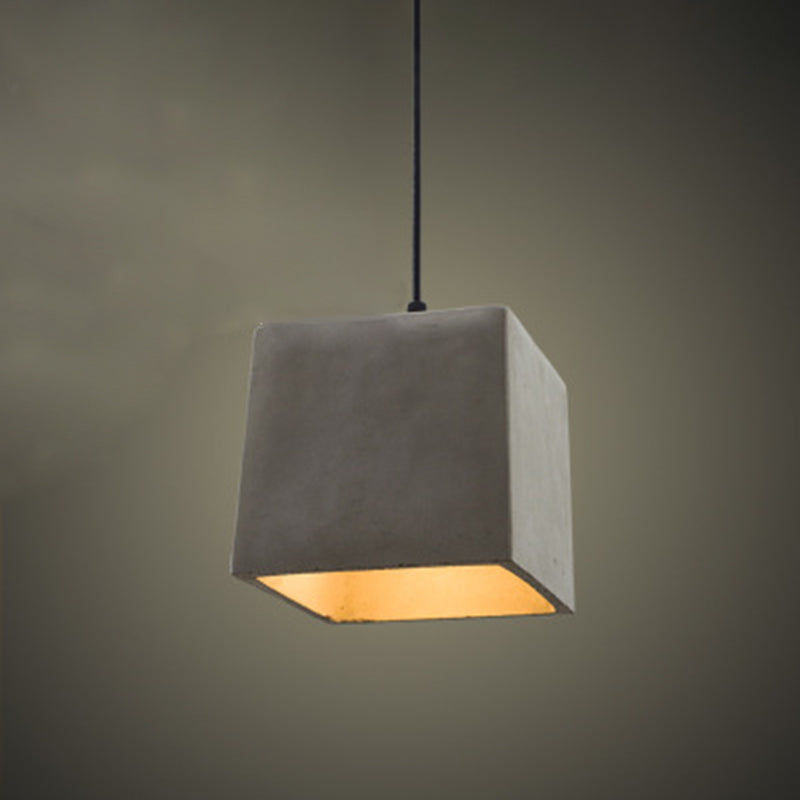 Ciment 1-Light suspendu lampe, éclairage pendentif gris gris minimaliste pour salle à manger du salon