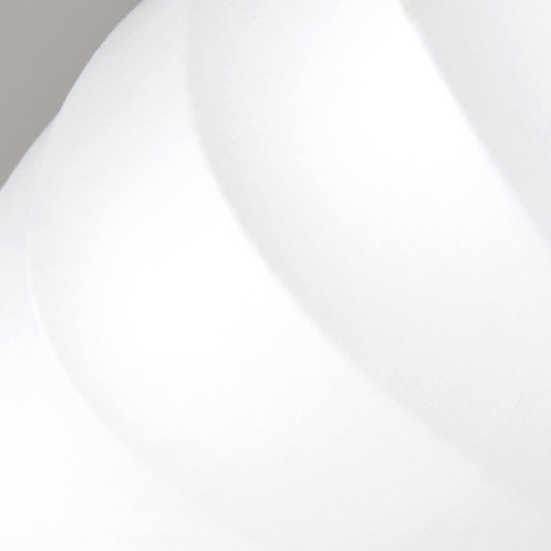 Silk Hanging Lamp, Simple Disk-Shaped Shade Pendant Lighting in White Finish