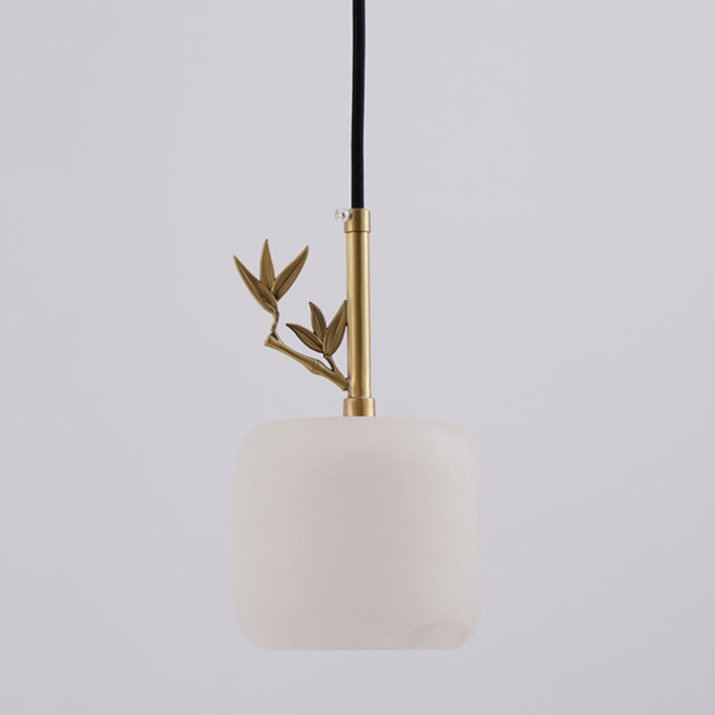 1 Licht Luxus Marmor Hanging Lampe, nordische Ziegelschatten-Anhängerbeleuchtung für Schlafzimmer