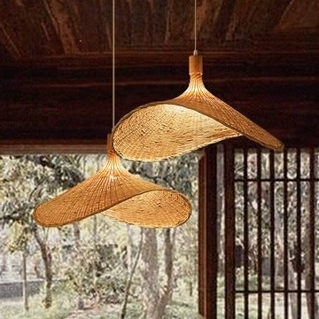 Minimalist Handmade Pendant Light, Cowboy Hat Shade 1-Light Pendant Lighting