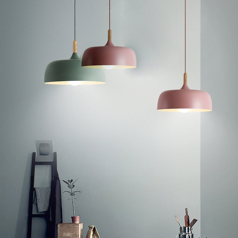Nordic Simple Macaroon Style Lip Shape Pendant Iron 1 Light in warm for Bedroom Restaurant Cafe