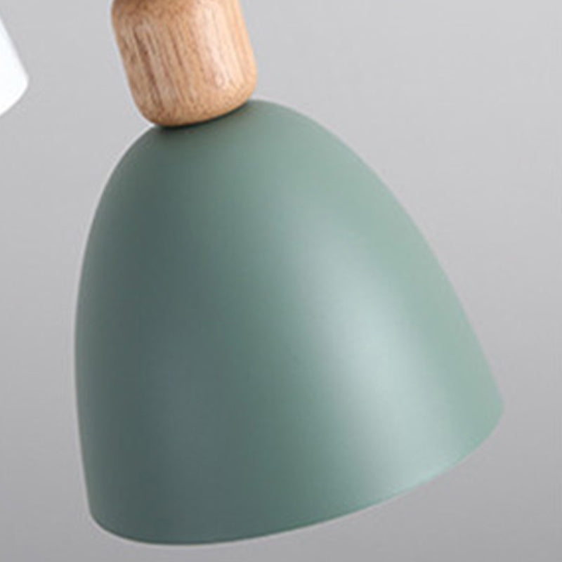 Iron Glass Chandelier Modern Simple Macaroon Style 1 Light in White for Dining Room or Bedroom