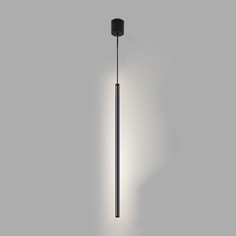 Lustre cylindrique lustre suspendu luminaire moderne de suspension extérieure moderne en finition noire