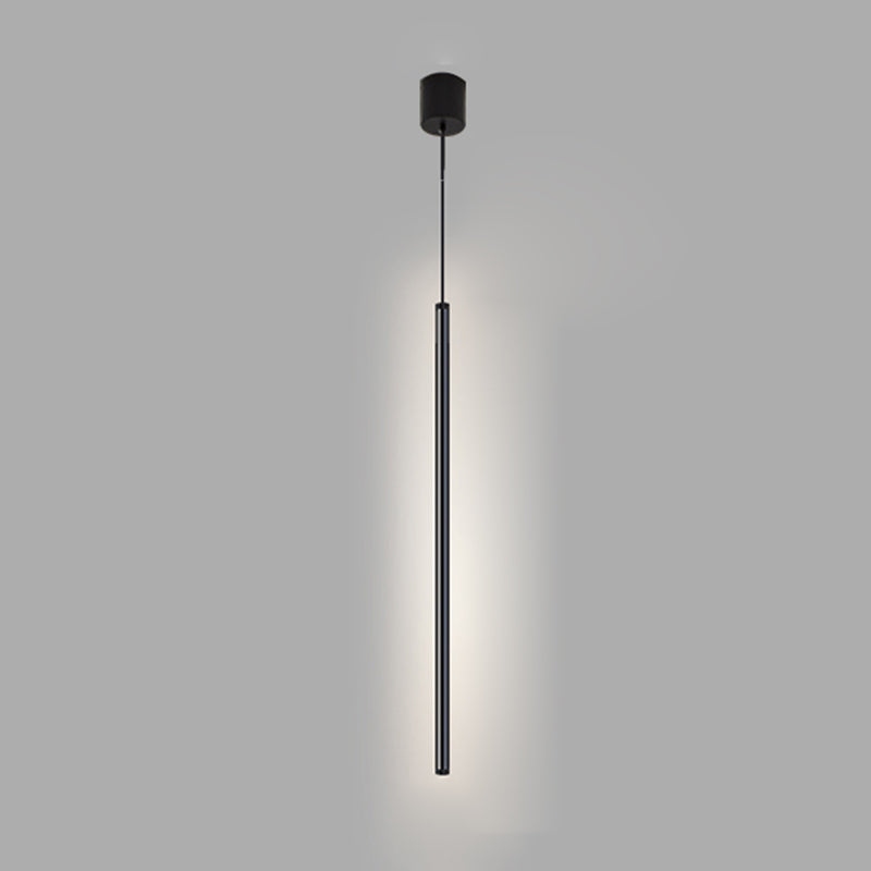 Lustre cylindrique lustre suspendu luminaire moderne de suspension extérieure moderne en finition noire