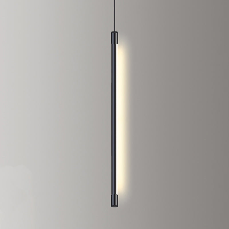 Lustre cylindrique lustre suspendu luminaire moderne de suspension extérieure moderne en finition noire