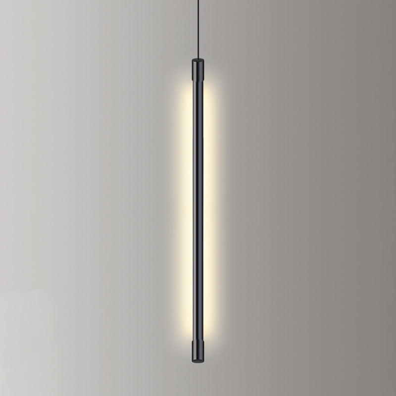 Lustre cylindrique lustre suspendu luminaire moderne de suspension extérieure moderne en finition noire