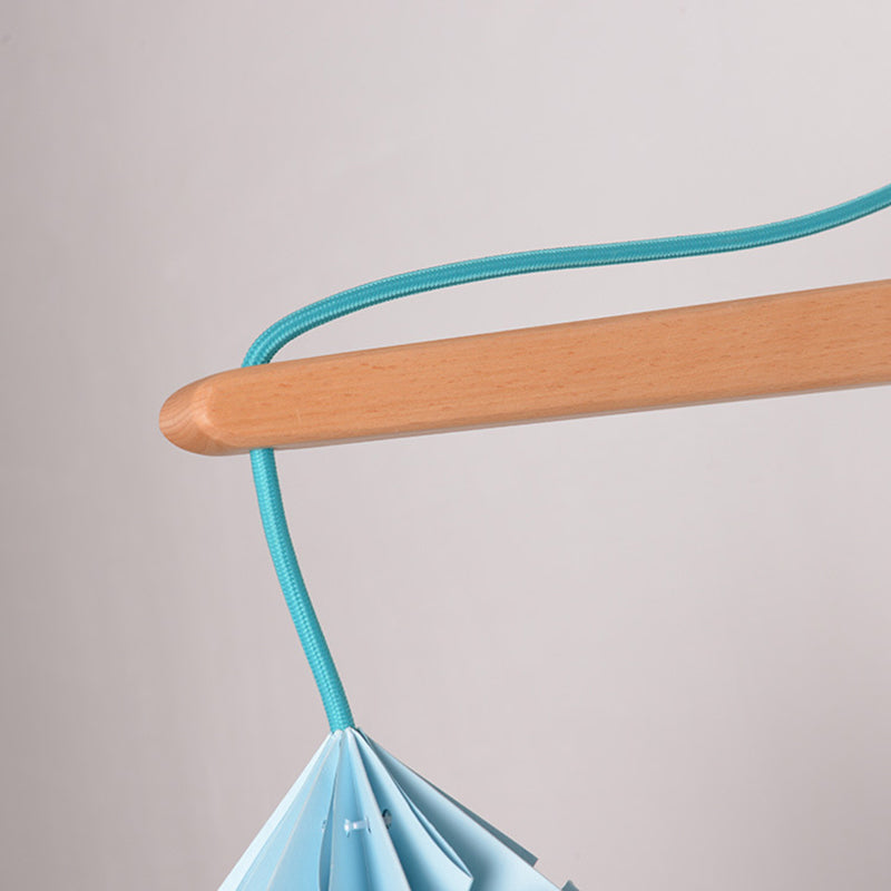 Domed Shade Paper Wall Mounted Lamp Macaron 1 Head White/Pink/Yellow/Blue/Green Sconce Light Fixture with Wood Backplate