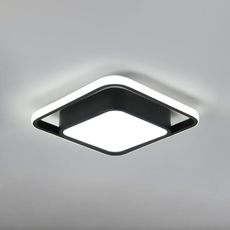 Plafonnier LED noir et blanc avec abat-jour en acrylique, plafonnier moderne
