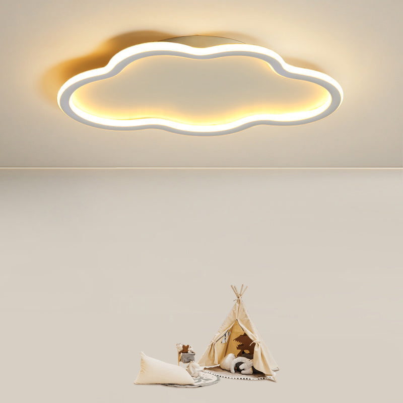 Luminaire encastré en forme de nuage, plafonnier simple en blanc pour le salon