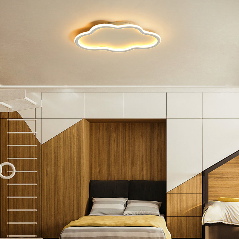 Luminaire encastré en forme de nuage, plafonnier simple en blanc pour le salon