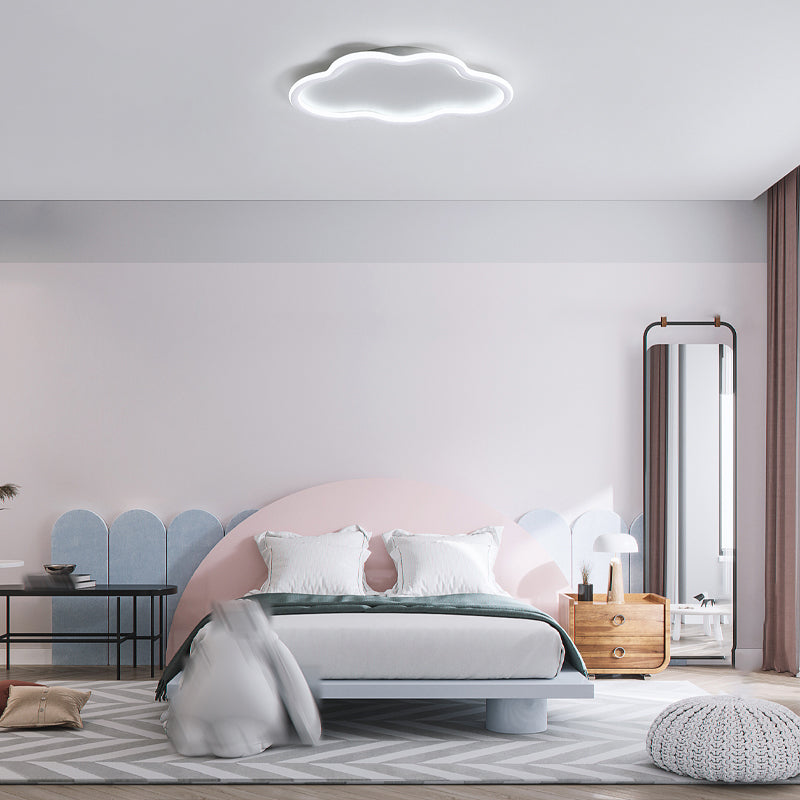 Luminaire encastré en forme de nuage, plafonnier simple en blanc pour le salon