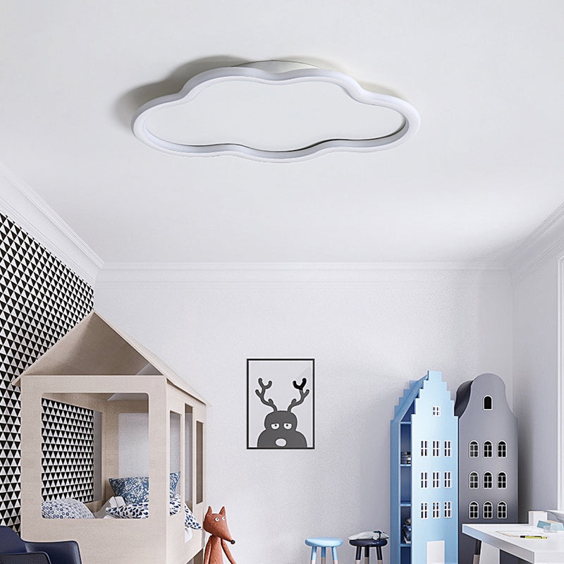 Luminaire encastré en forme de nuage, plafonnier simple en blanc pour le salon