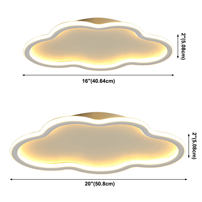 Luminaire encastré en forme de nuage, plafonnier simple en blanc pour le salon