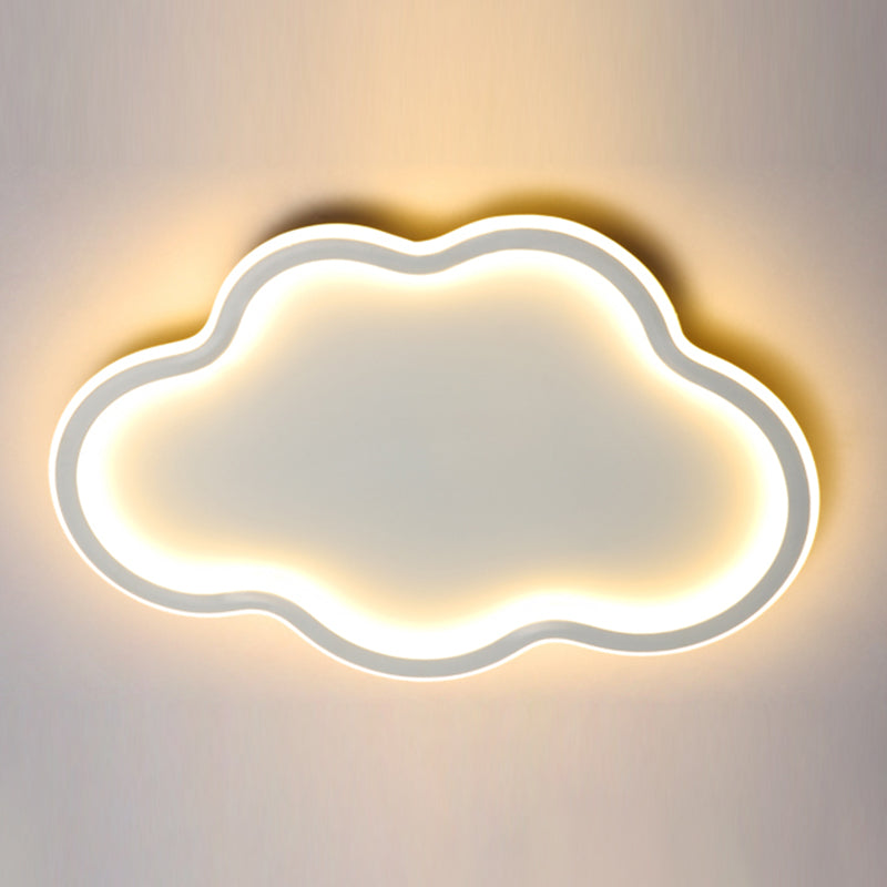 Luminaire encastré en forme de nuage, plafonnier simple en blanc pour le salon