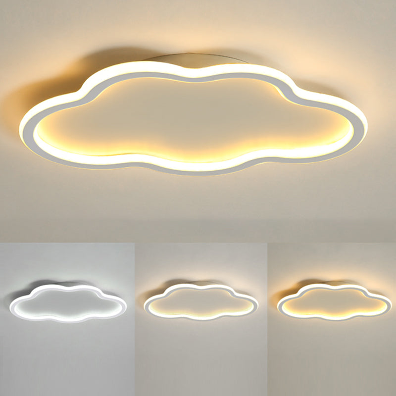 Luminaire encastré en forme de nuage, plafonnier simple en blanc pour le salon